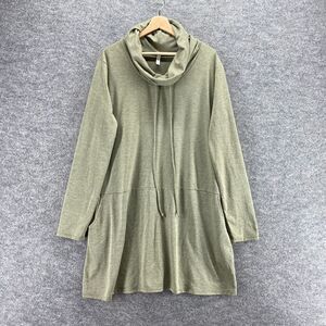 Mts Dress Sweater Women XL Gray Short Cowl Neck Long Sleeve Rayon Casual Solid